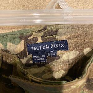 Camo Tactical pants used for Airsoft play.
